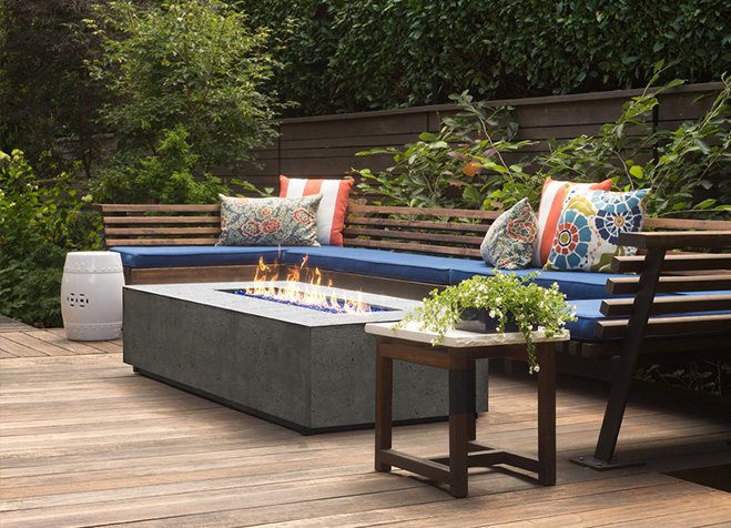 Prism Hardscapes 56" x 38" Tavola 1 Concrete Fire Table