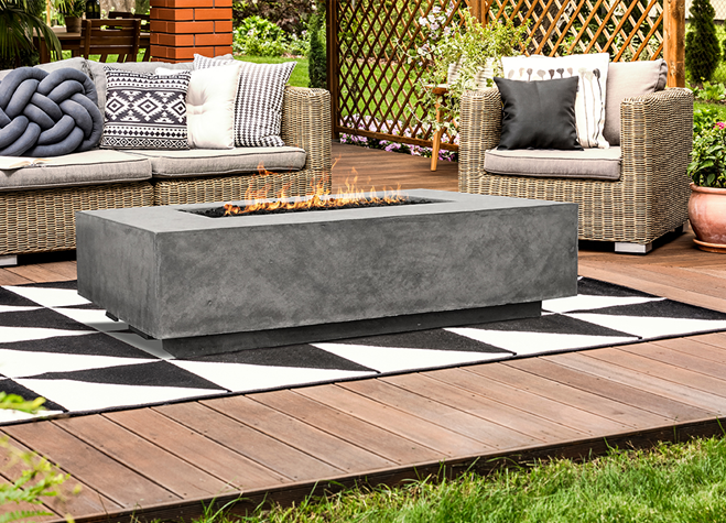 Prism Hardscapes 56" x 38" Tavola 1 Concrete Fire Table