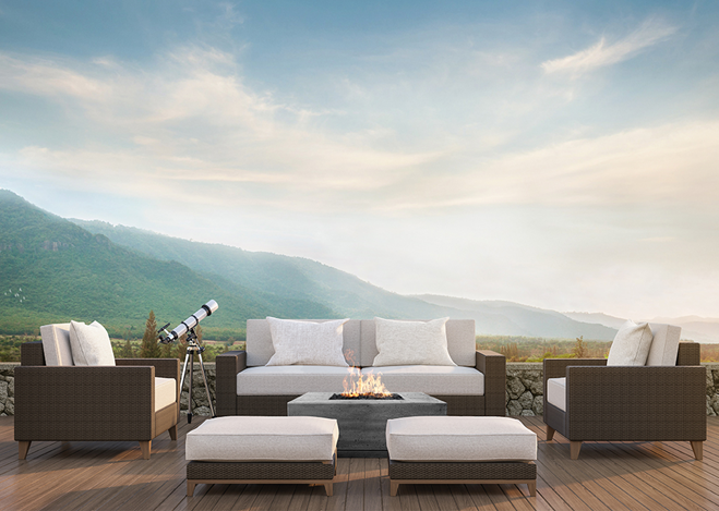 Prism Hardscapes 48" x 48" Tavola 3 Concrete Fire Table