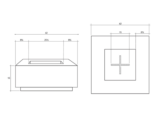 Prism Hardscapes Tavola 42 Concrete Fire Table