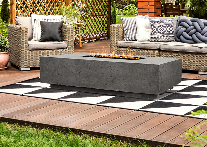 Prism Hardscapes 66" x 38" Tavola 4 Concrete Fire Table