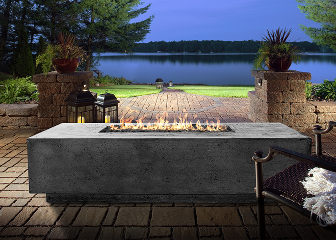 Prism Hardscapes 66" x 38" Tavola 4 Concrete Fire Table