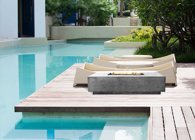 Prism Hardscapes 66" x 38" Tavola 4 Concrete Fire Table