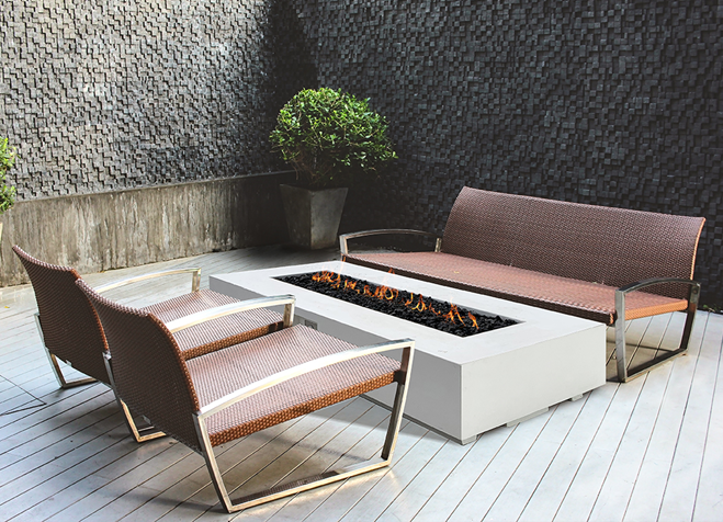 Prism Hardscapes 90" x 38" Tavola 6 Concrete Fire Table