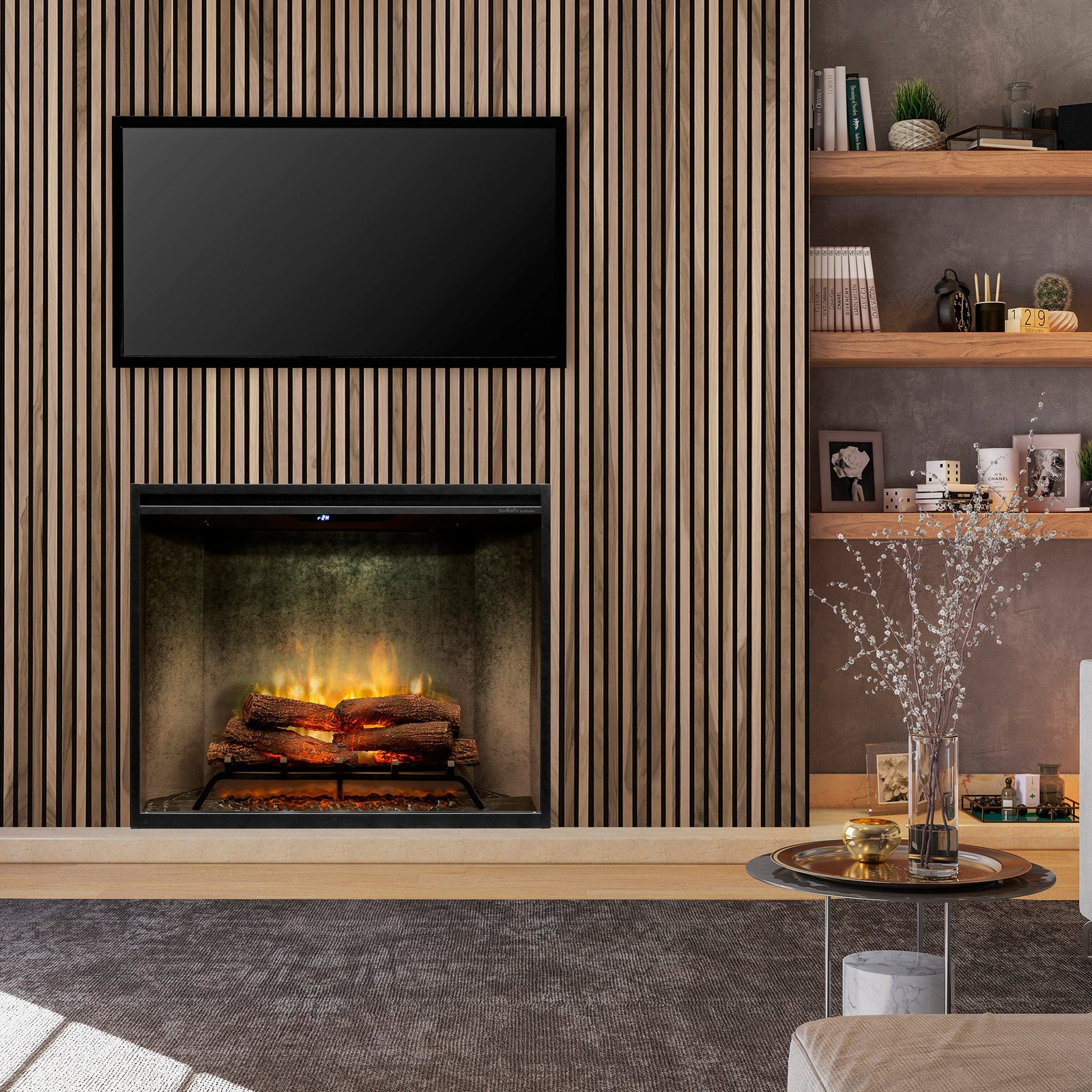 Dimplex Revillusion 36" Portrait Built-In Electric Fireplace - Weathered Concrete