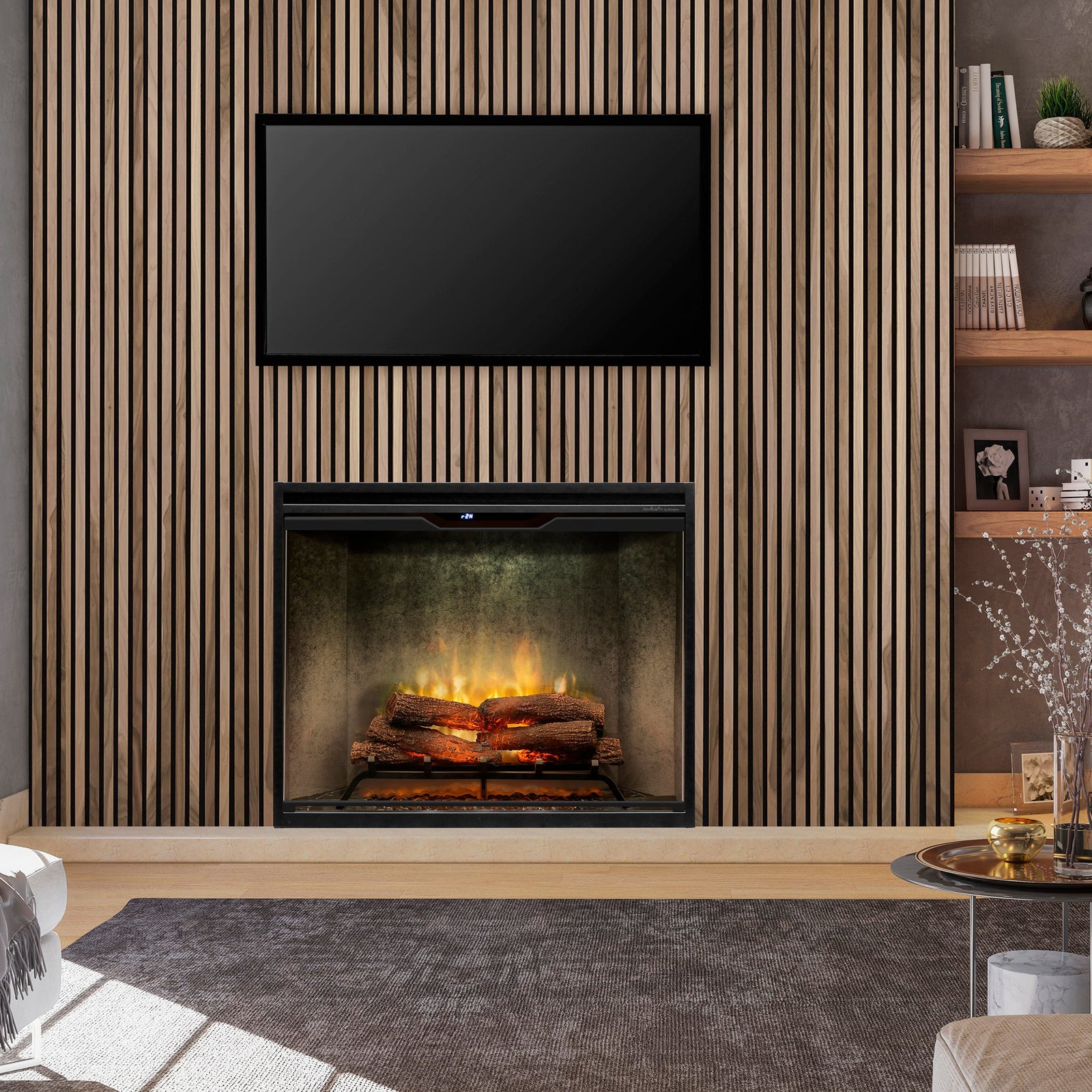 Dimplex Revillusion 36" Portrait Built-In Electric Fireplace - Weathered Concrete