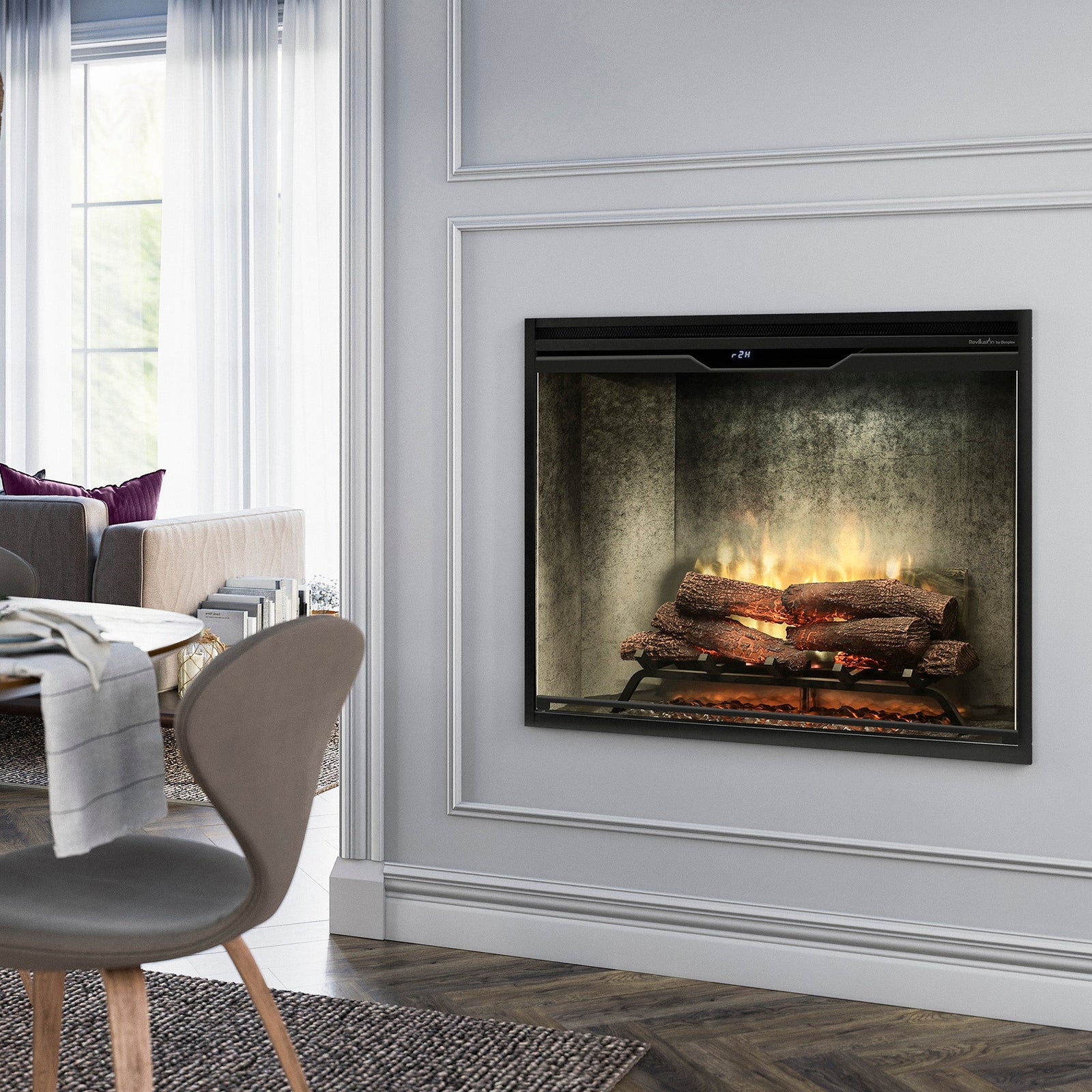 Dimplex Revillusion 36" Portrait Built-In Electric Fireplace - Weathered Concrete