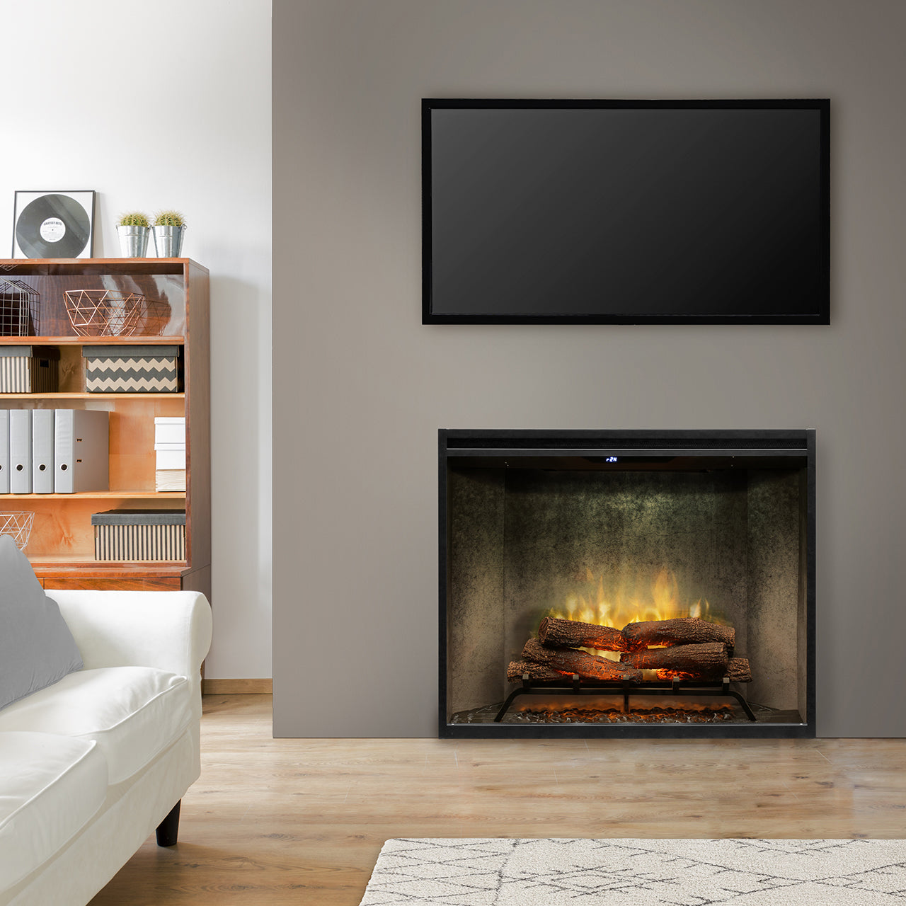 Dimplex Revillusion 36" Portrait Built-In Electric Fireplace - Weathered Concrete