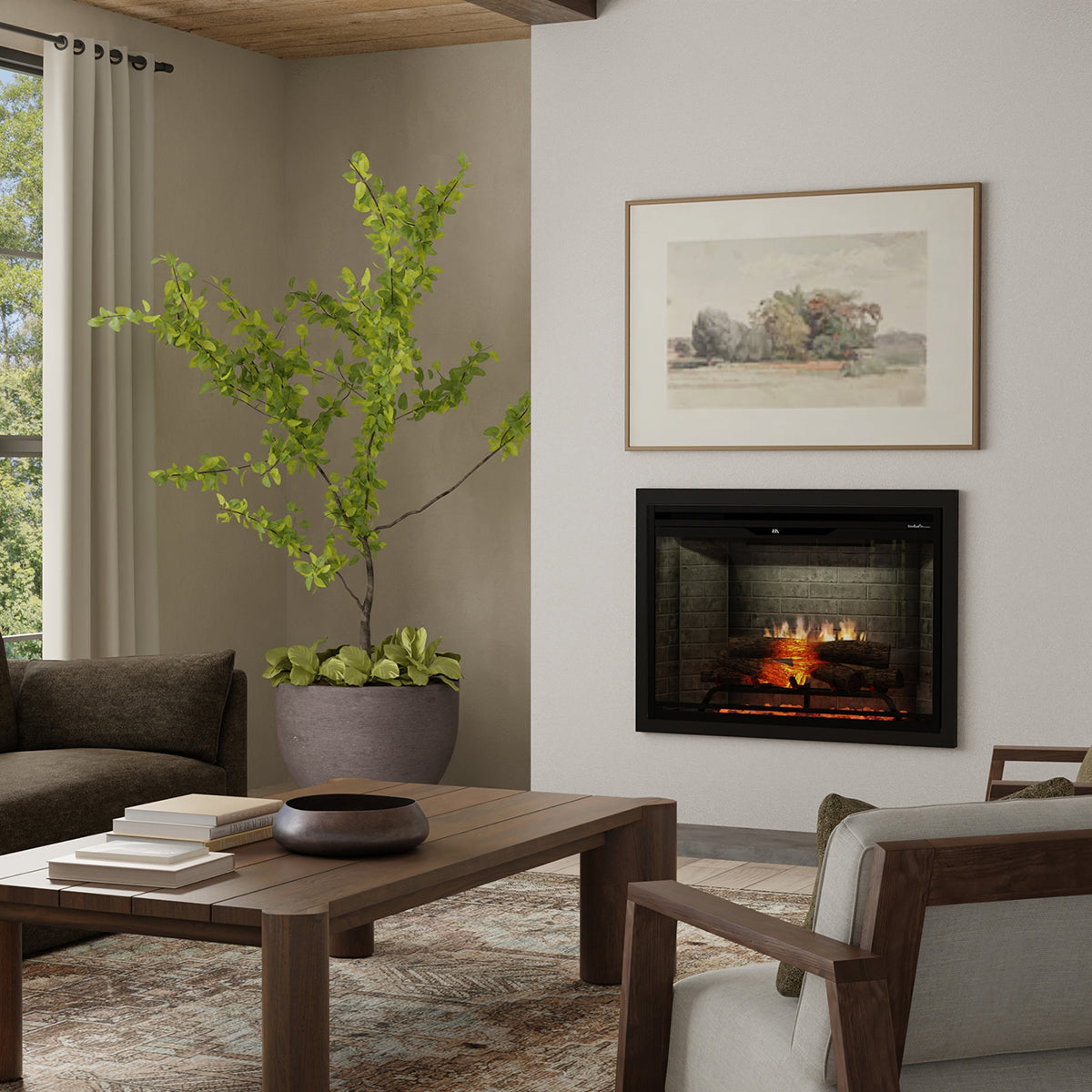 Dimplex Revillusion 30-Inch Built-In Electric Fireplace - Neutral Brick