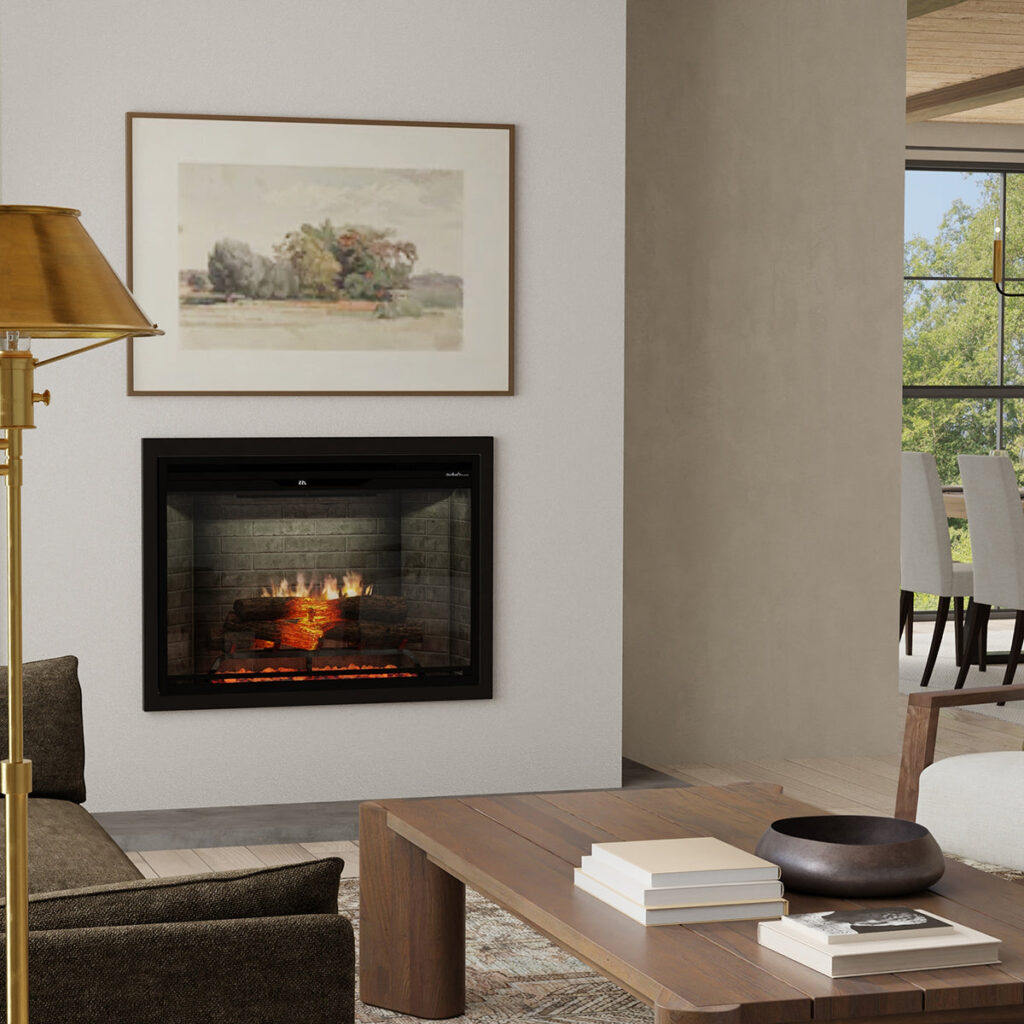 Dimplex Revillusion 36-Inch Portrait Built-In Electric Fireplace - Neutral Brick