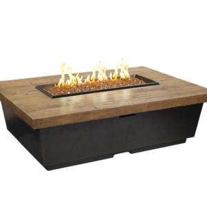 American Fyre Designs Reclaimed Wood Contempo Rectangle Concrete Fire Table