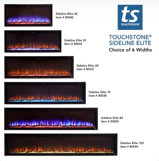Touchstone Sideline Elite 100" Linear Flush Mount WiFi Smart Electric Fireplace (Model 80044)