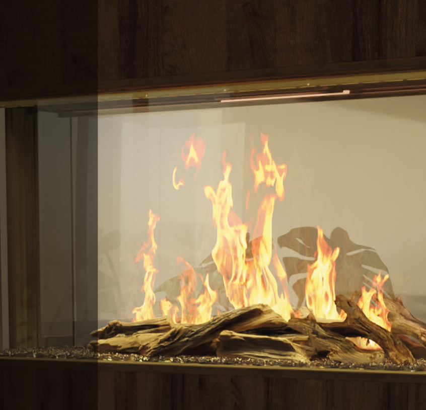 Modern Flames Nova Clear 48" See-Through Virtual Built-In Electric Fireplace (Model NOVA48-CLR)