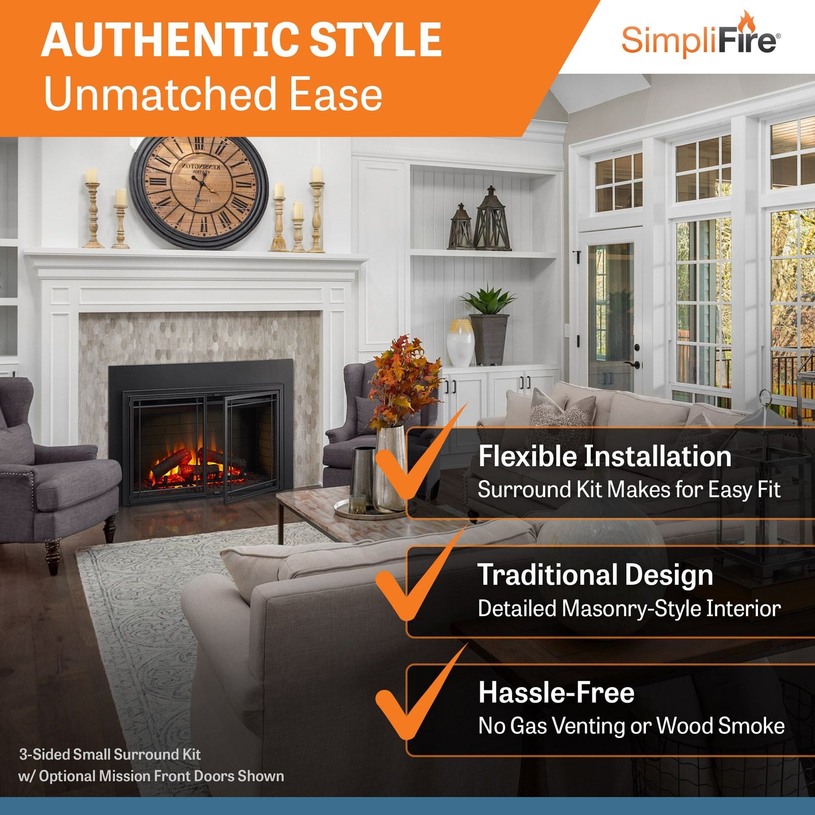 SimpliFire 25" Traditional Electric Fireplace Insert (Model SF-INS25)