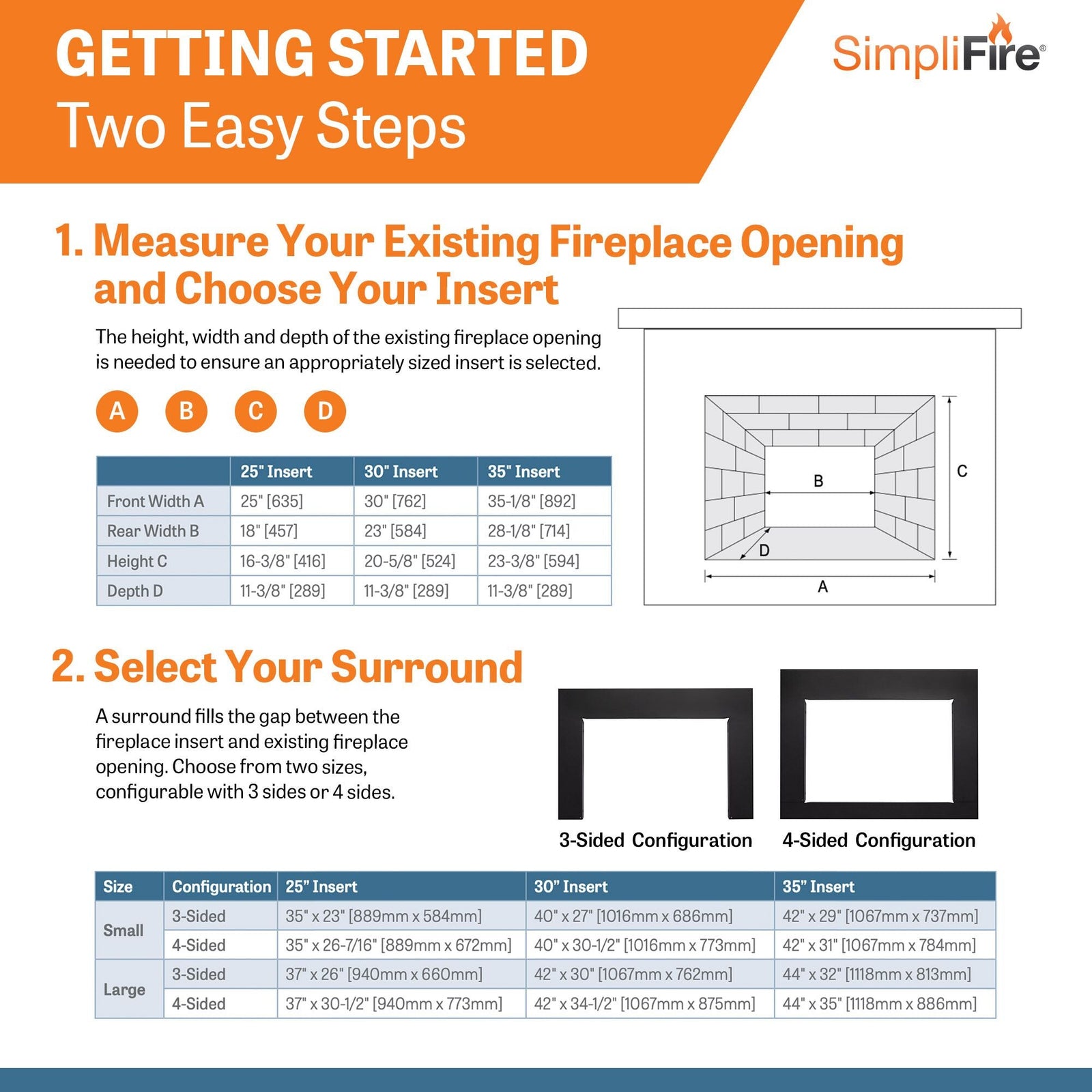 SimpliFire 30" Traditional Electric Fireplace Insert (Model SF-INS30)