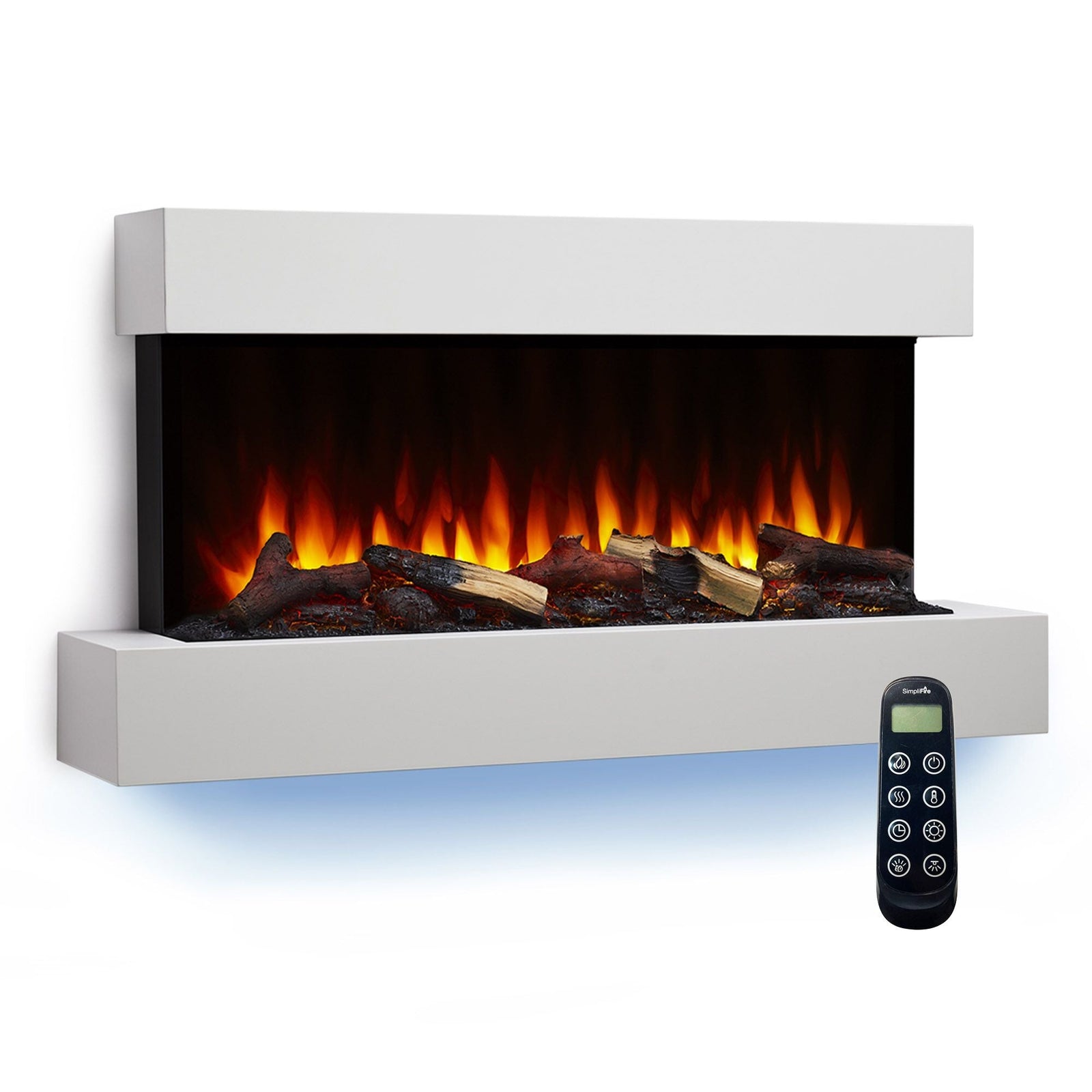 SimpliFire Format 43" Floating Mantel Wall Mount Linear Electric Fireplace (Model SF-FM43-WH)