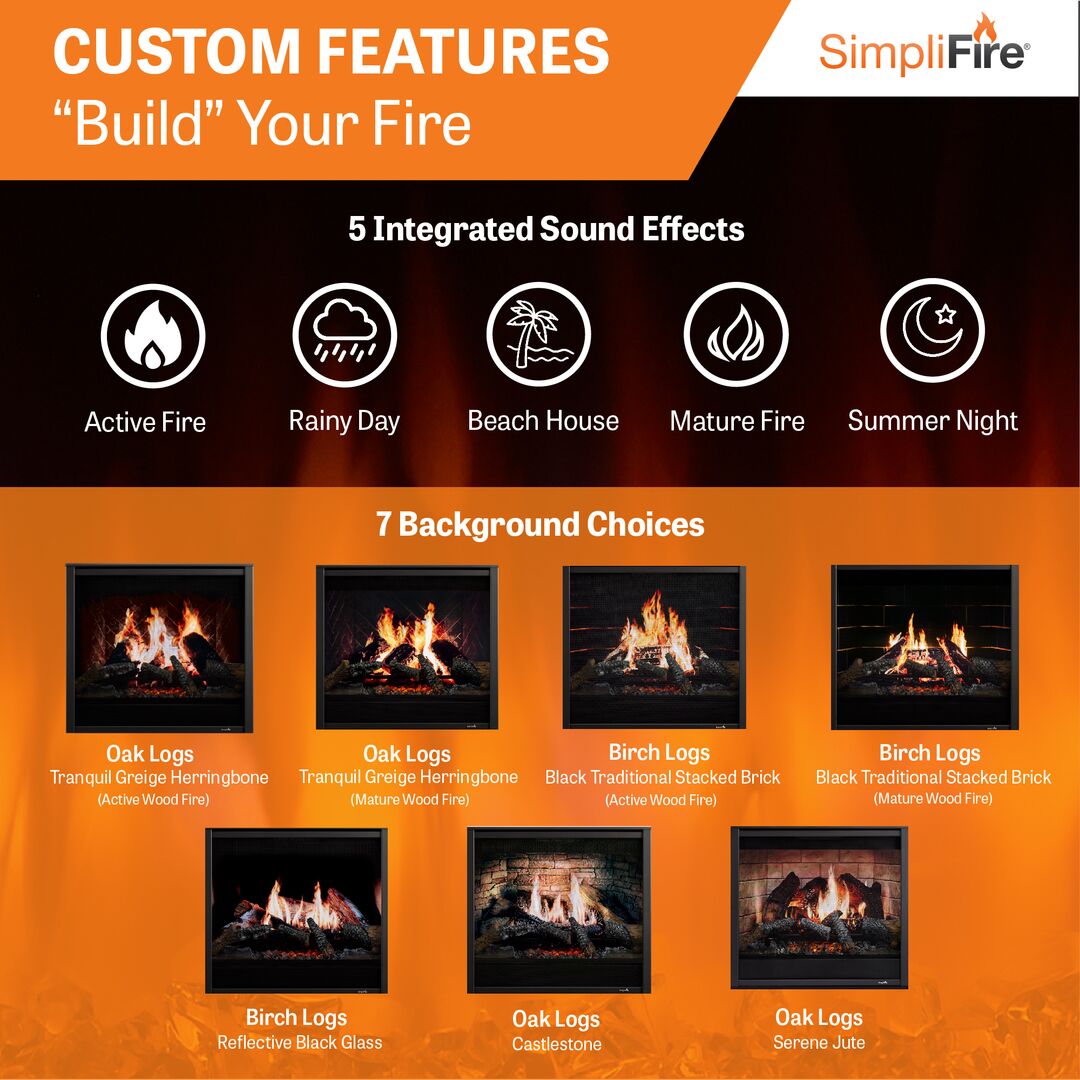 SimpliFire 36" Inception Traditional Electric Fireplace (Model SF-INC36)