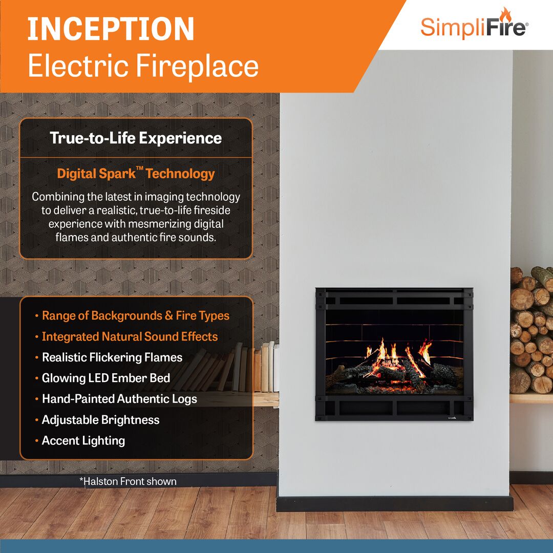 SimpliFire 36" Inception Traditional Electric Fireplace (Model SF-INC36)