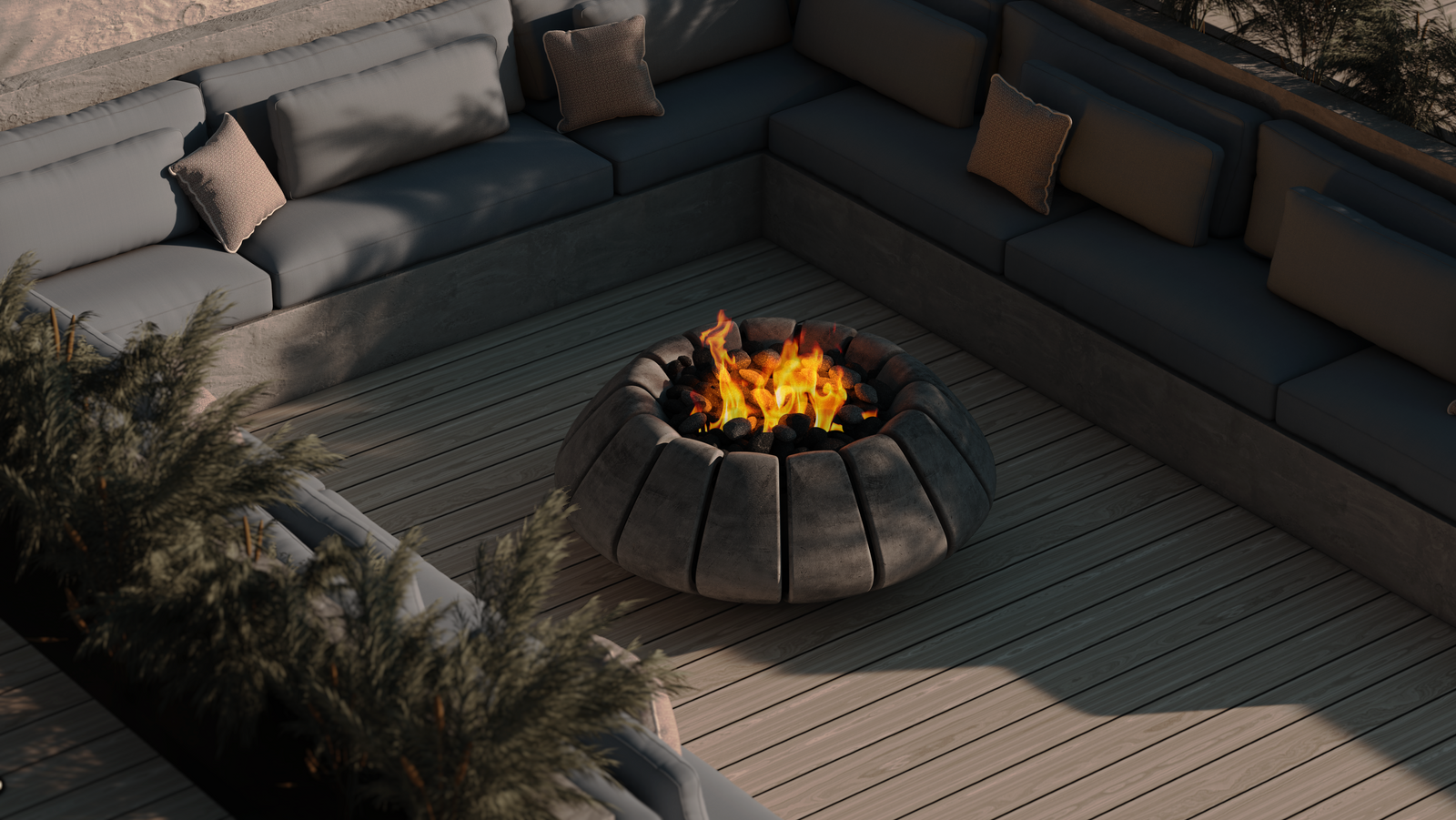 Prism Hardscapes Sunflower Concrete Fire Bowl