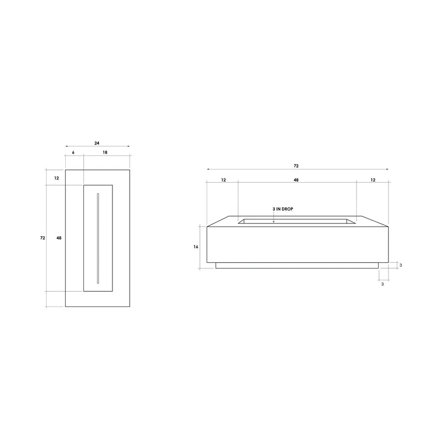 Prism Hardscapes Tavola 72 Concrete Fire Table