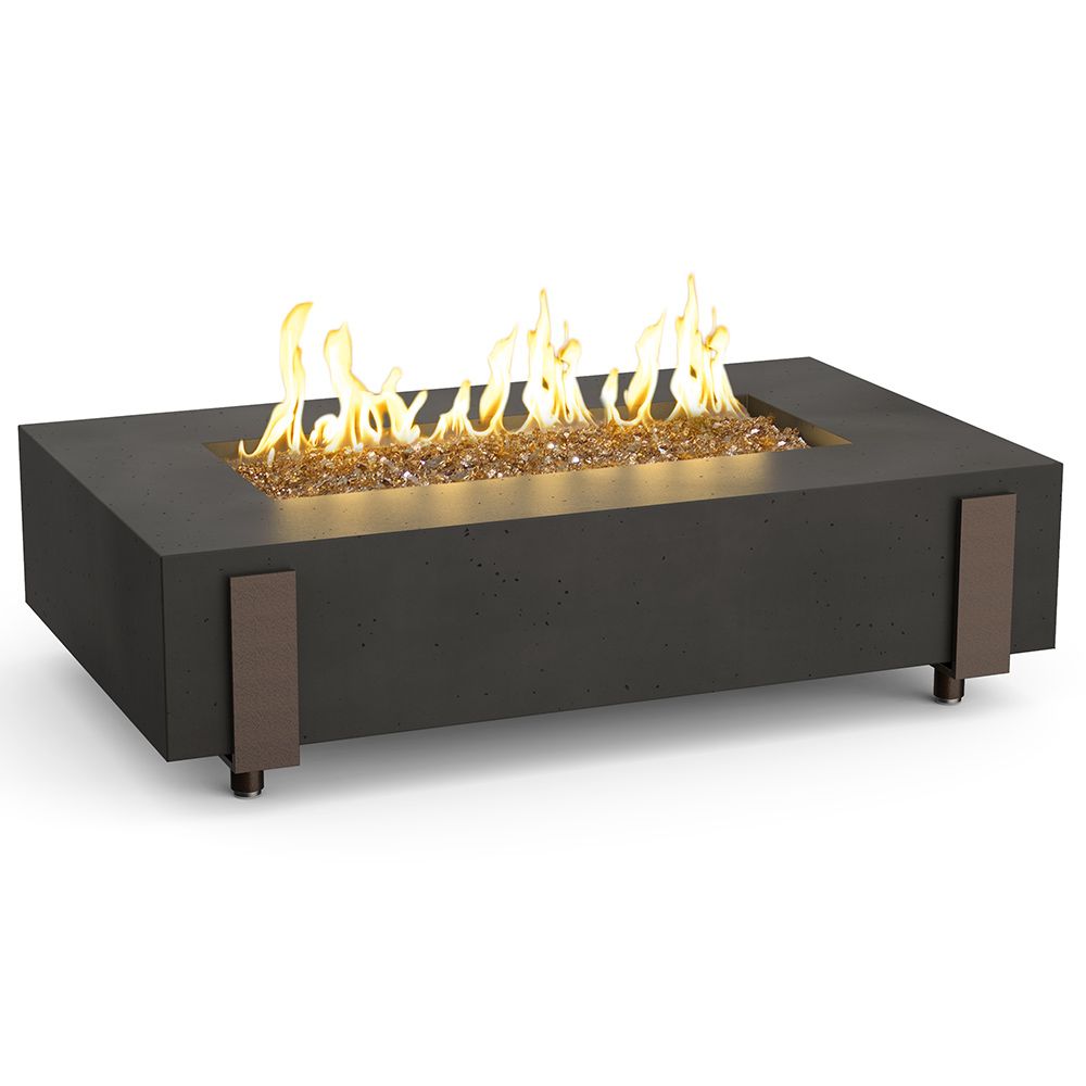 American Fyre Designs Iron Saddle Concrete Fire Table