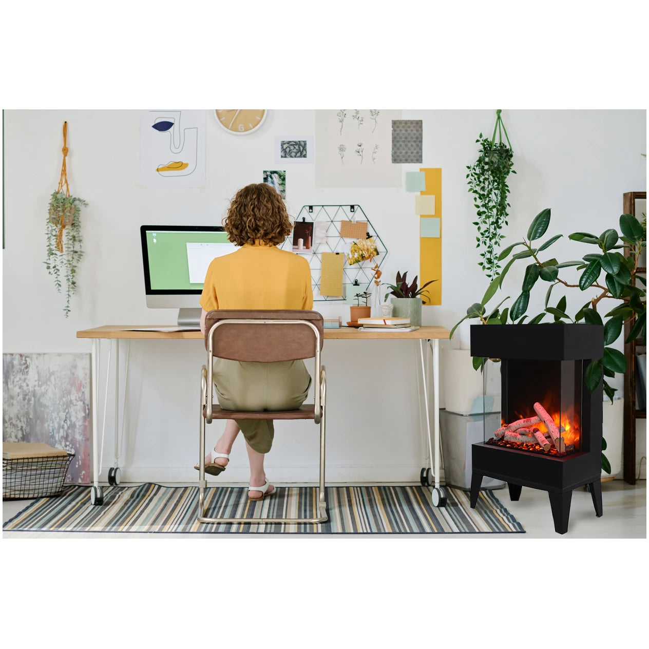 Amantii Cube 2025WM Lumina Freestand Electric Fireplace (Model CUBE-2025WM)