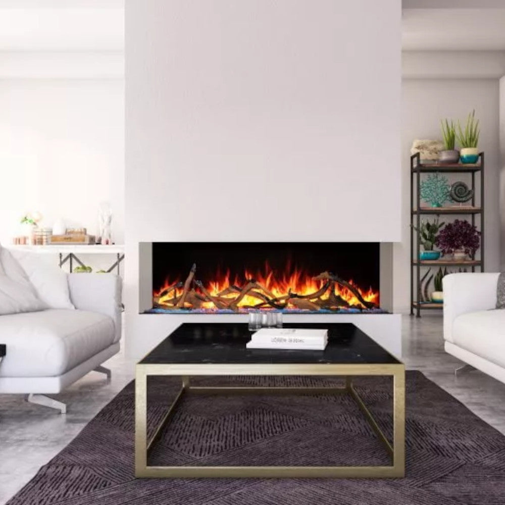 Amantii Tru View Bespoke 75" 3-Sided Built-in Electric Fireplace BESPOKE