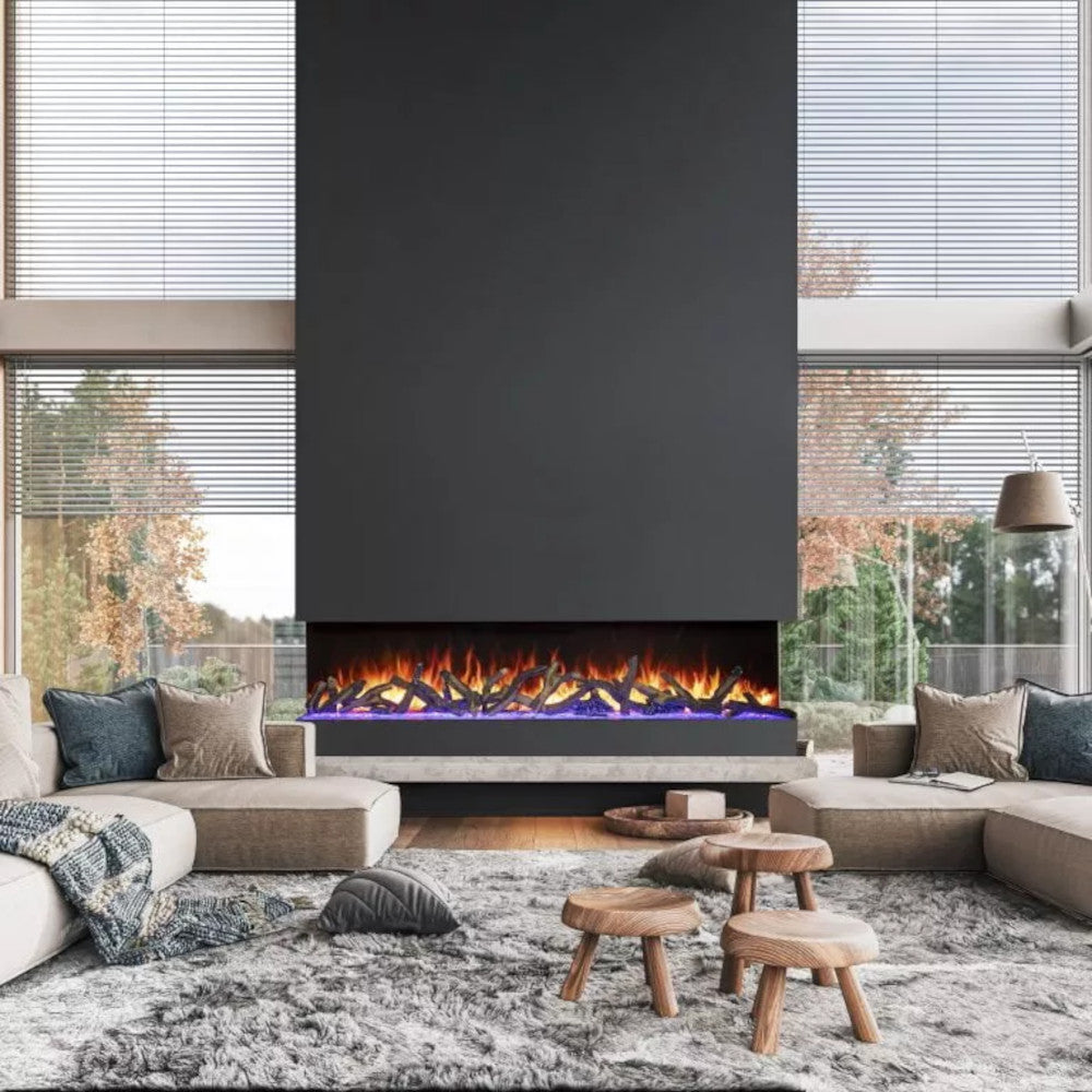 Amantii Tru View Bespoke 75" 3-Sided Built-in Electric Fireplace BESPOKE
