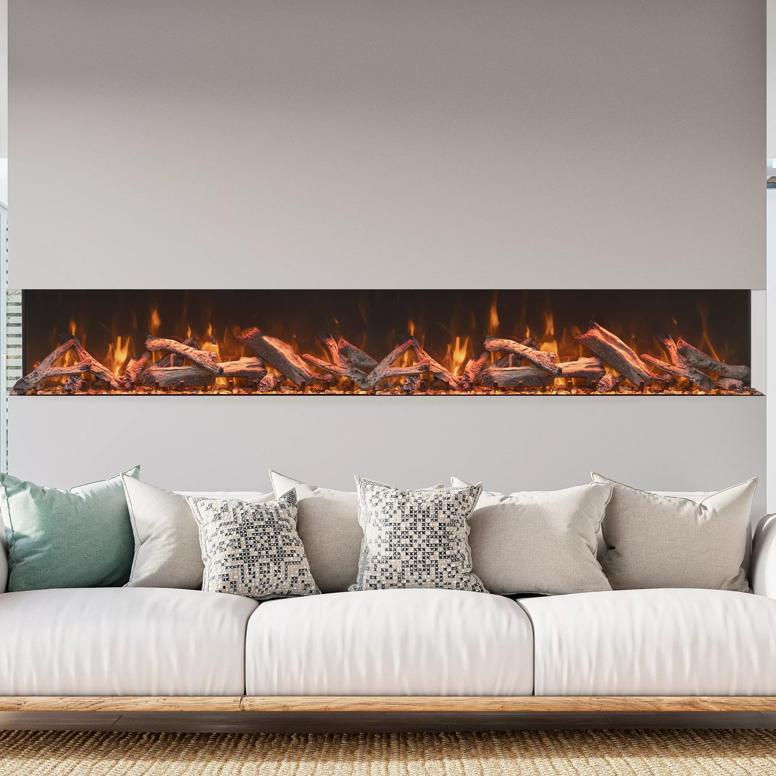 Amantii Tru View Bespoke 75" 3-Sided Built-in Electric Fireplace BESPOKE