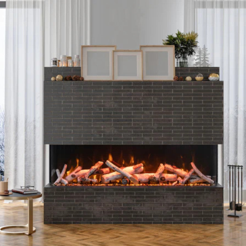 Amantii Tru View Bespoke 85" 3-Sided Built-in Electric Fireplace BESPOKE