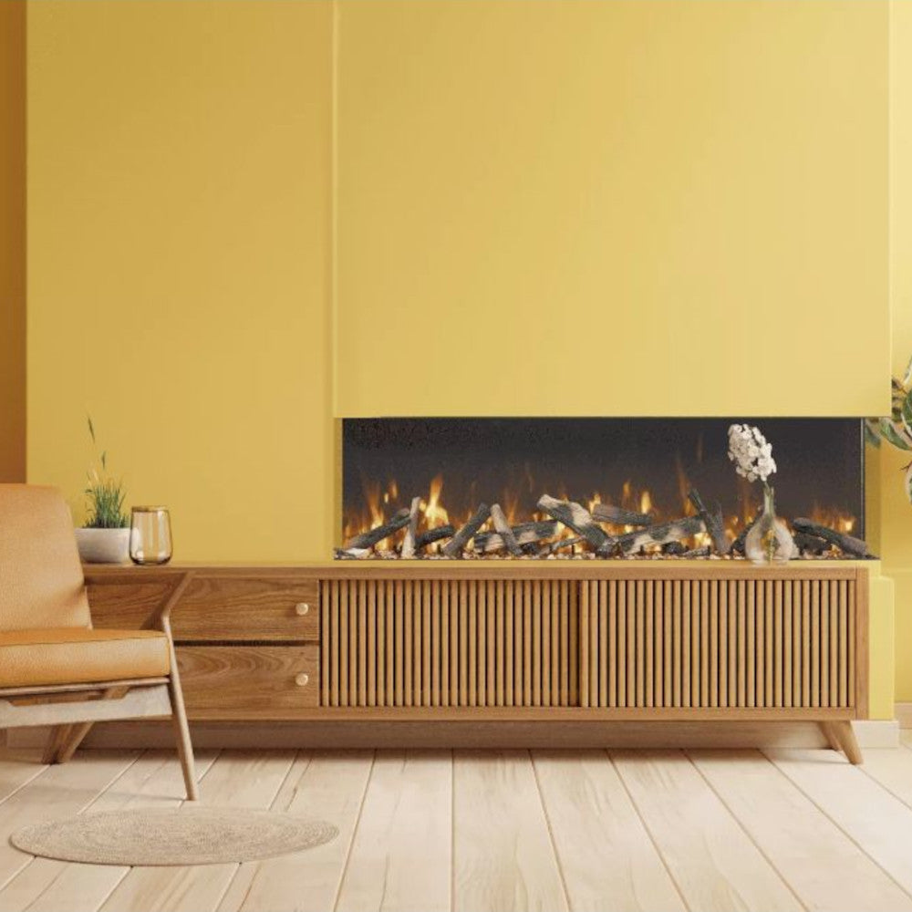Amantii Tru View Bespoke 85" 3-Sided Built-in Electric Fireplace BESPOKE