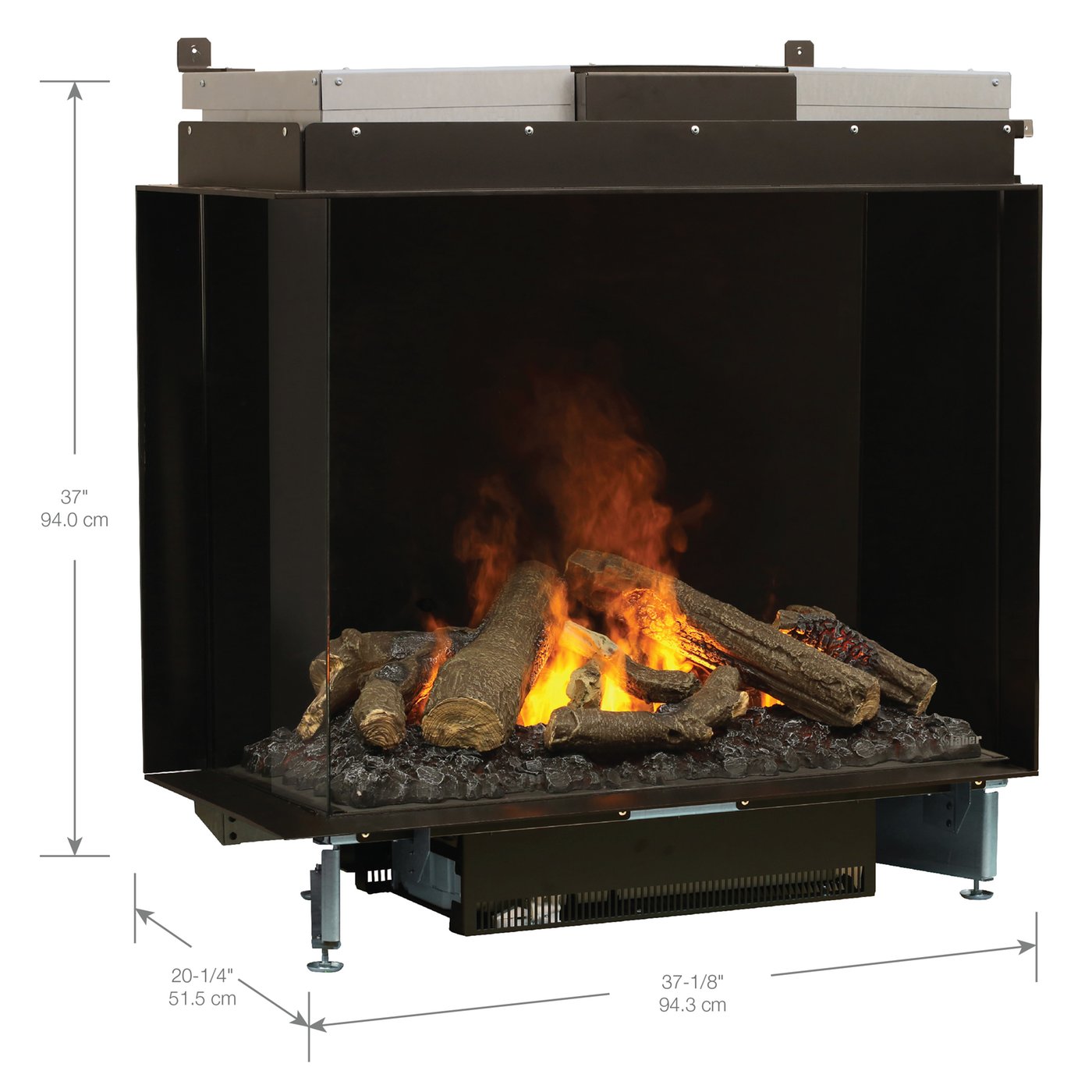 Dimplex Optimyst e-MatriX 37" Two-Sided Built-in Electric Firebox, Left-facing (Model FEF3226L2L)