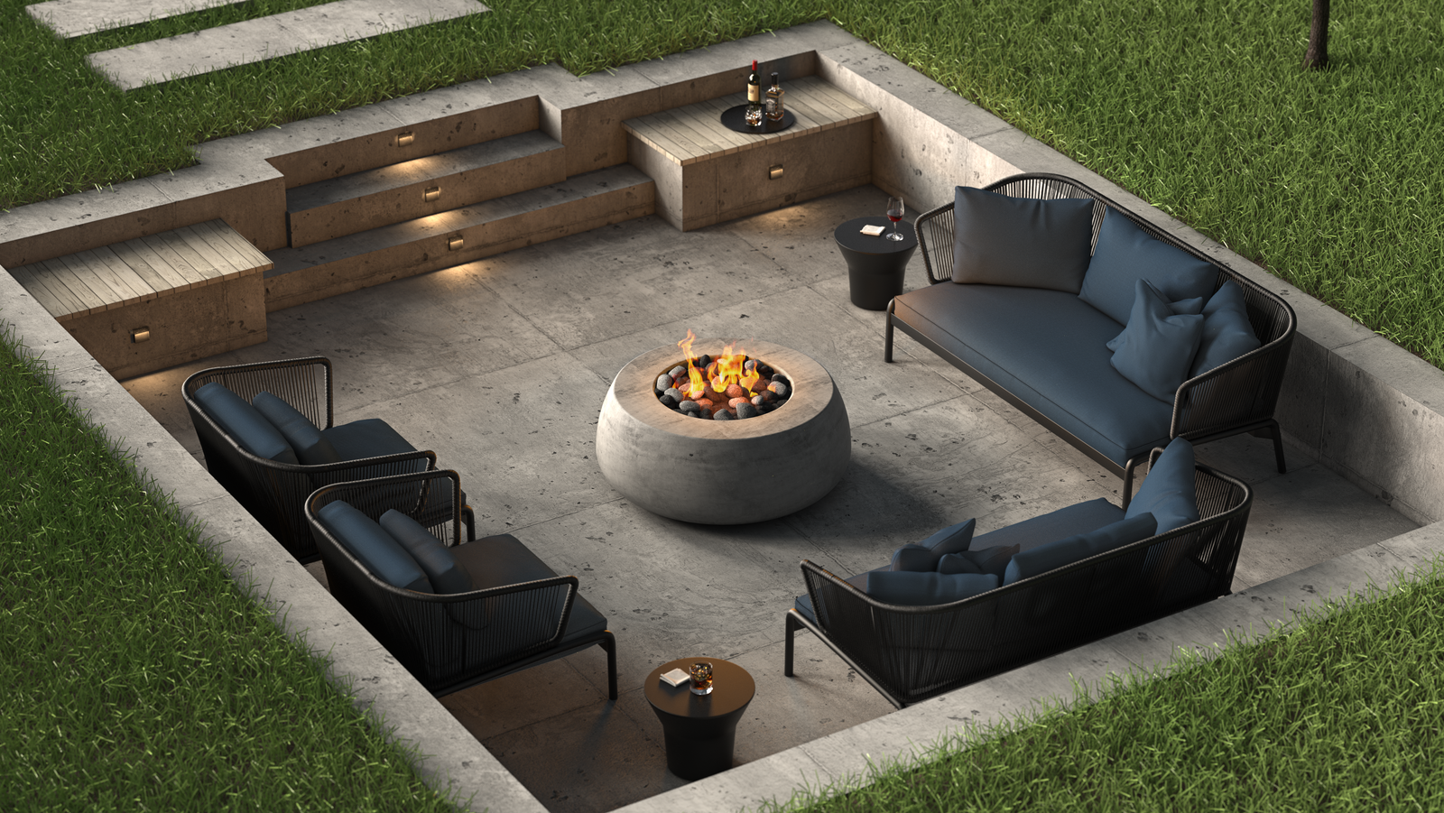 Prism Hardscapes Dune Concrete Fire Bowl