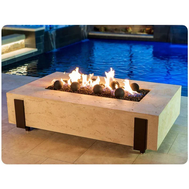 American Fyre Designs Iron Saddle Concrete Fire Table