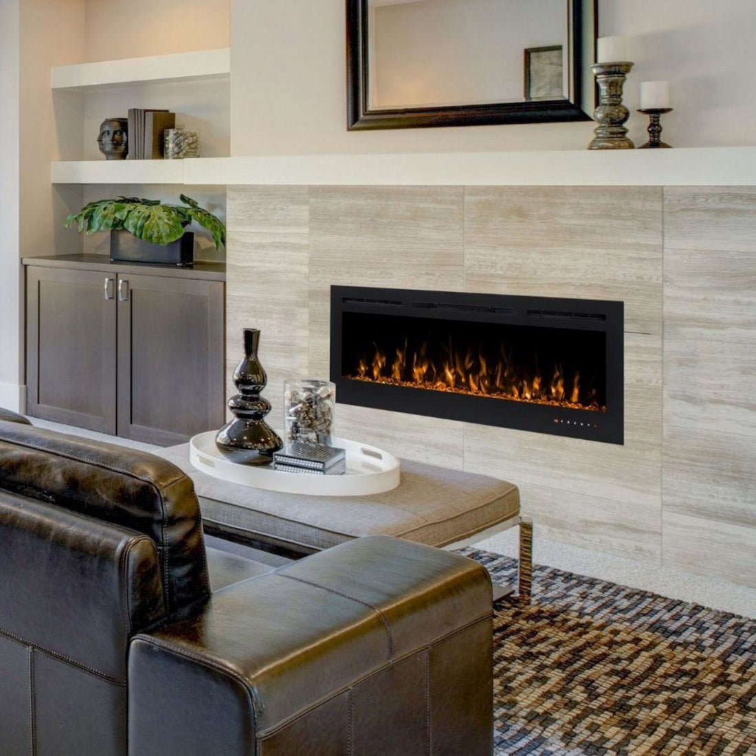 Modern Flames Challenger 50" Built-in Wall Mount/Recessed Linear Electric Fireplace (Model CEF-50B)