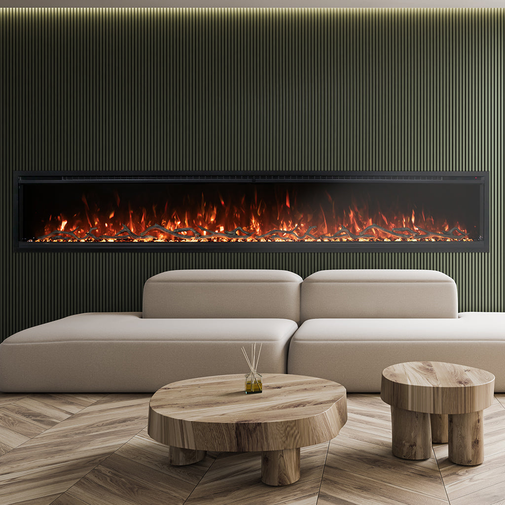 Modern Flames Spectrum Slimline 100" Wall Mount/Recessed Electric Fireplace (Model SPS-100B)