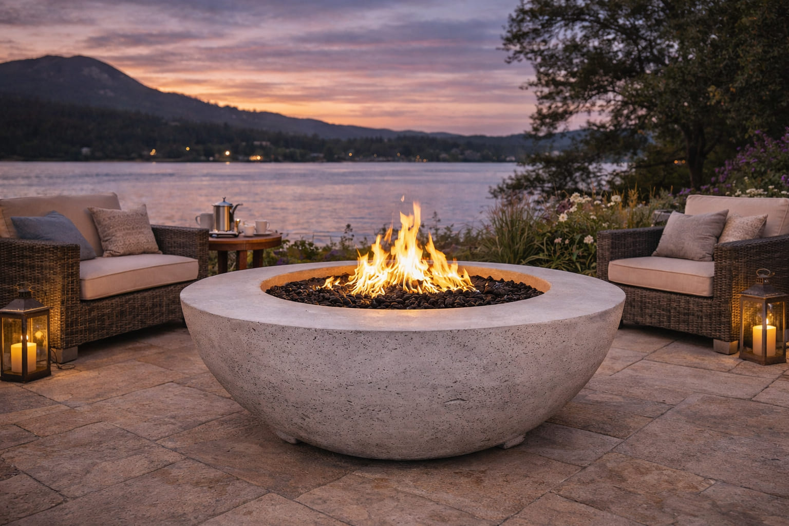 Prism Hardscapes 39" Moderno 6 Concrete Fire Bowl