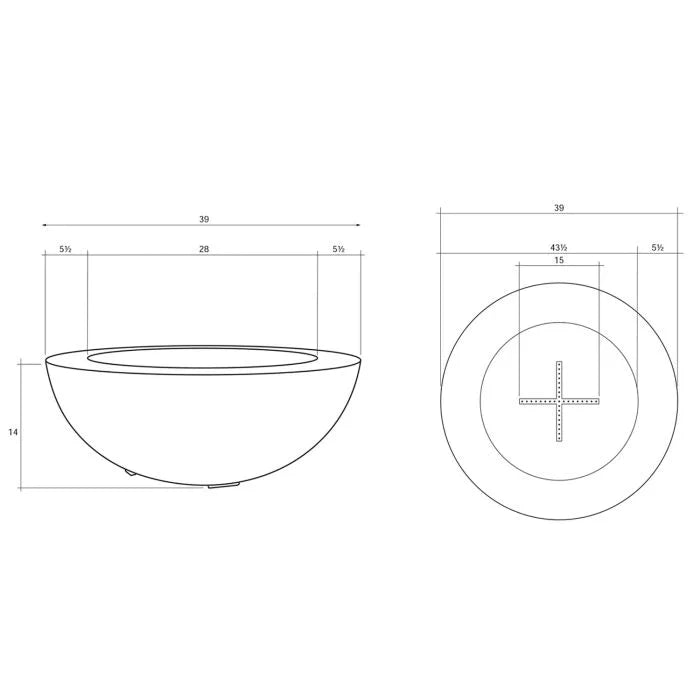 Prism Hardscapes 39" Moderno 6 Concrete Fire Bowl