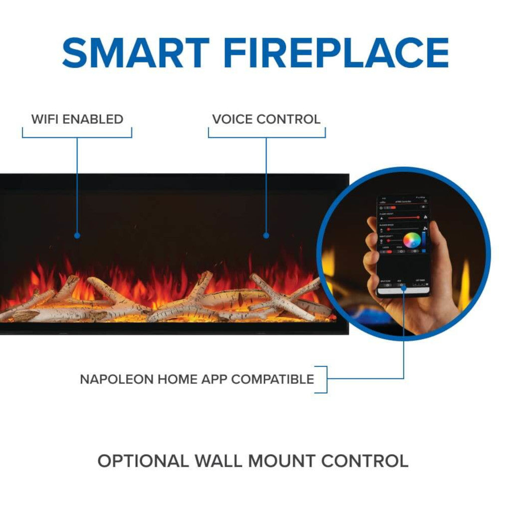 Napoleon Astound FlexMount 50" Wall Mount / Built-In Linear Electric Fireplace Sided or 3-Sided (Model NEFL50AB)