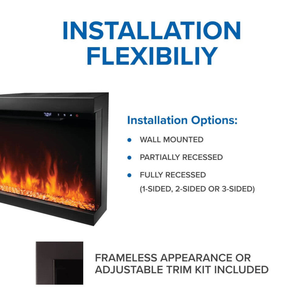 Napoleon Astound FlexMount 62" Wall Mount / Built-In Linear Electric Fireplace Or Single Sided (Model NEFL62AB)