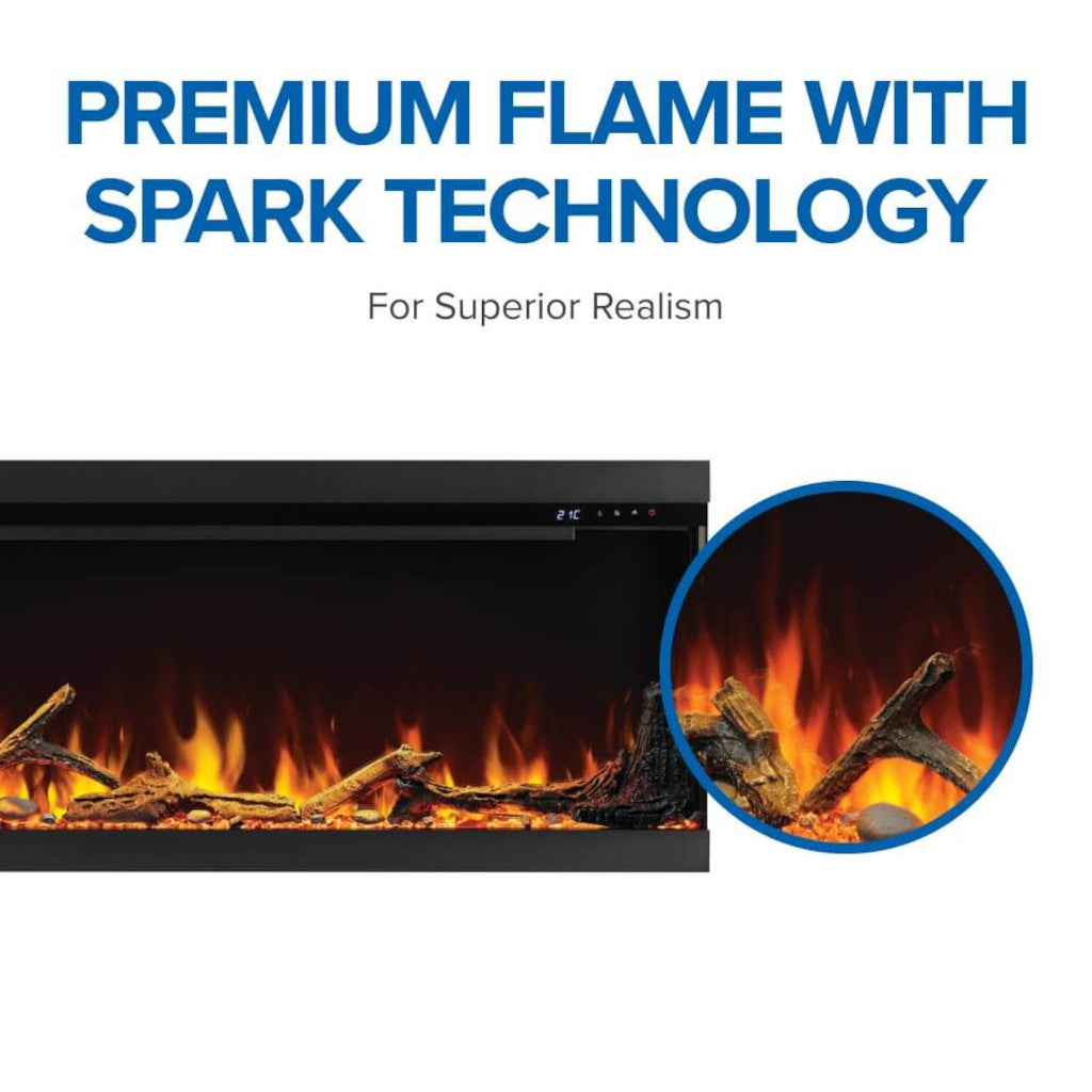 Napoleon Astound FlexMount 74" Wall Mount / Built-In Linear Electric Fireplace Sided or 3-Sided (Model NEFL74AB)