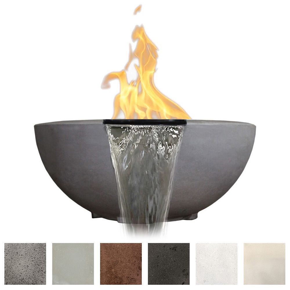 Prism Hardscapes Moderno 2 Concrete Fire & Water Bowl 29" with Electronic Ignition