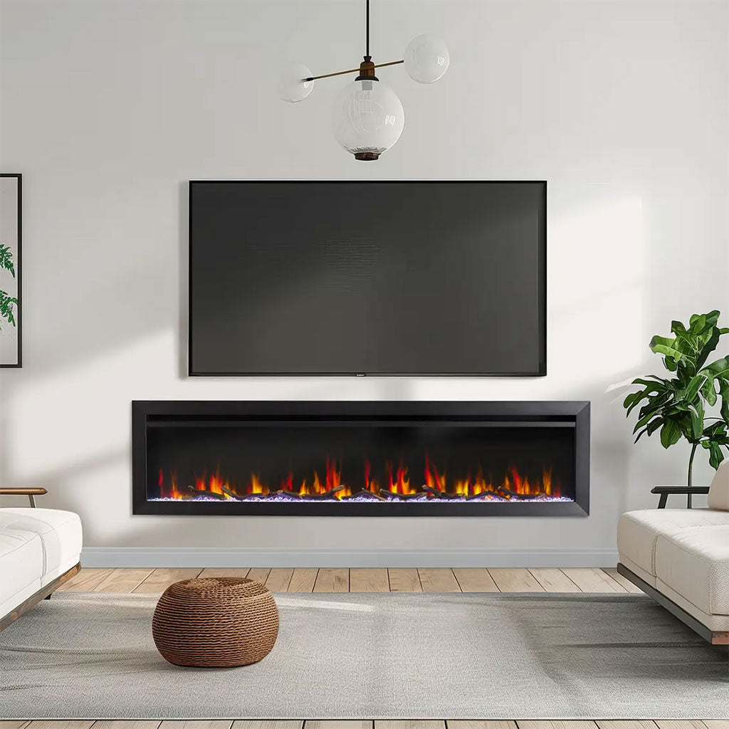 SimpliFire 72" Allusion Slim Wall Mount / Built-In Electric Fireplace (Model SF-ALLS72)