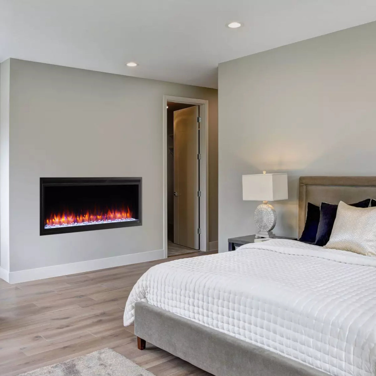 SimpliFire Allusion Platinum 60" Wall Mount/Recessed Linear Electric Fireplace (Model SF-ALLP60-BK)