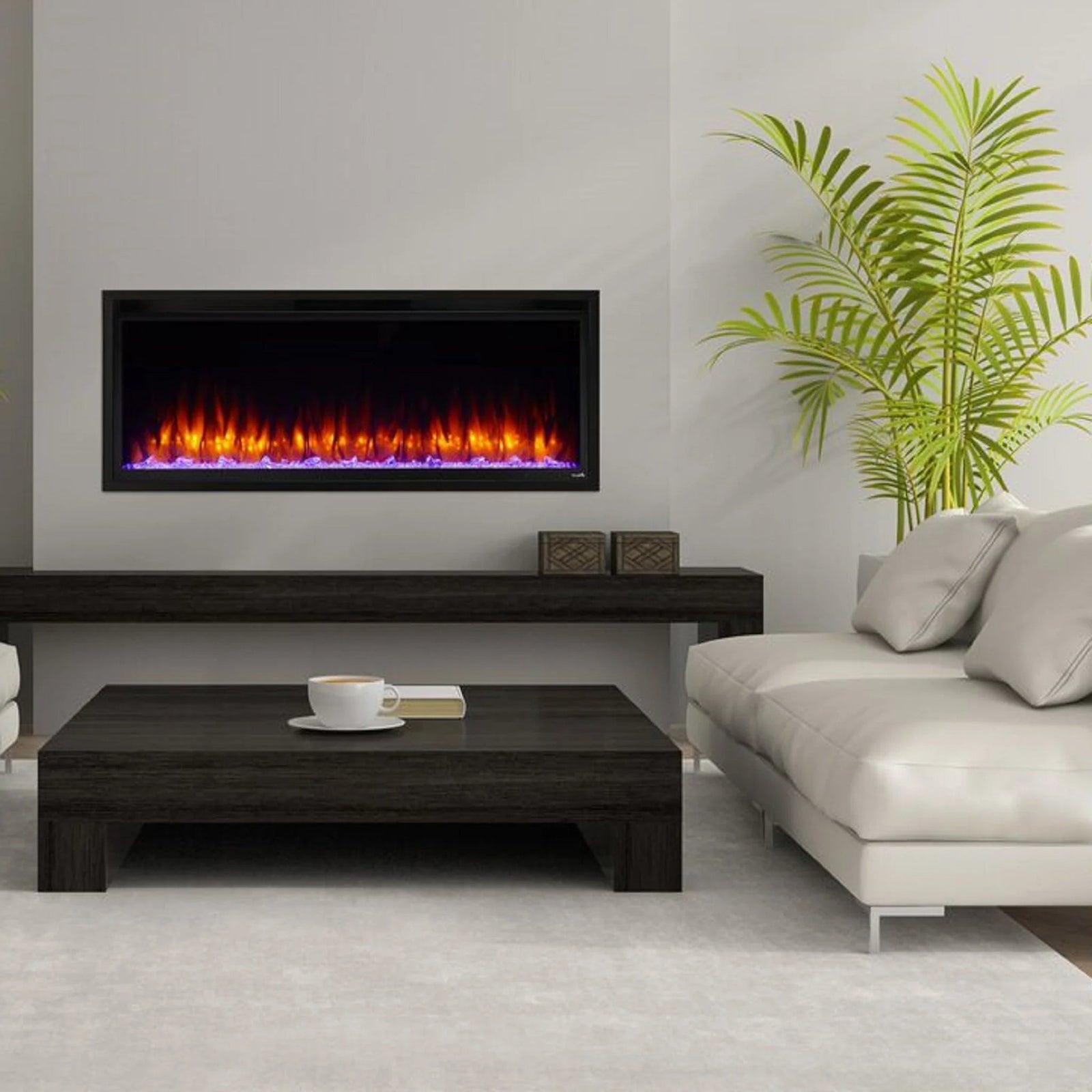 SimpliFire Allusion Platinum 60" Wall Mount/Recessed Linear Electric Fireplace (Model SF-ALLP60-BK)
