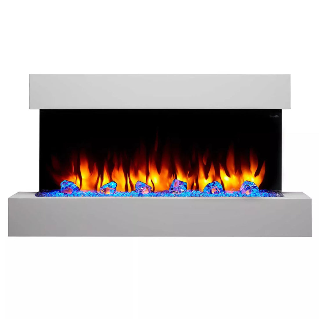 SimpliFire Format 43" Floating Mantel Wall Mount Linear Electric Fireplace (Model SF-FM43-WH)