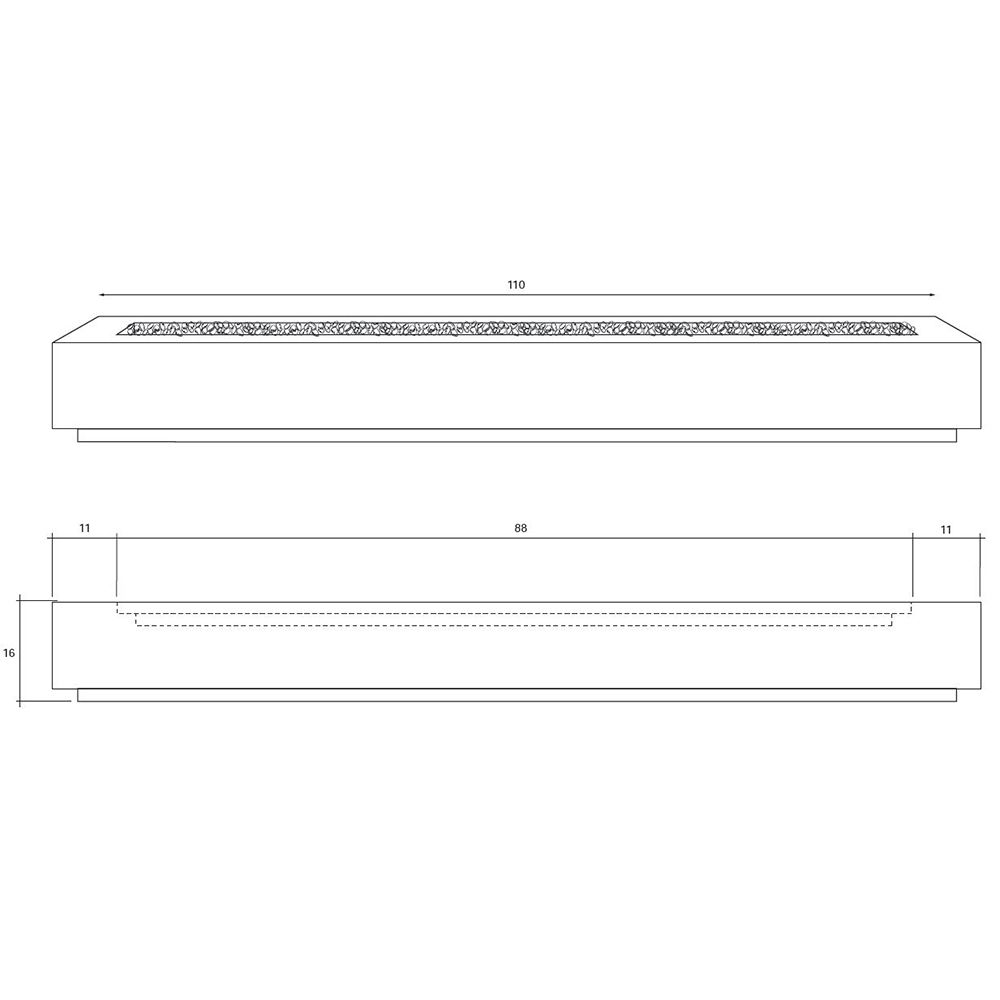 Prism Hardscapes Tavola 110 Concrete Fire Table