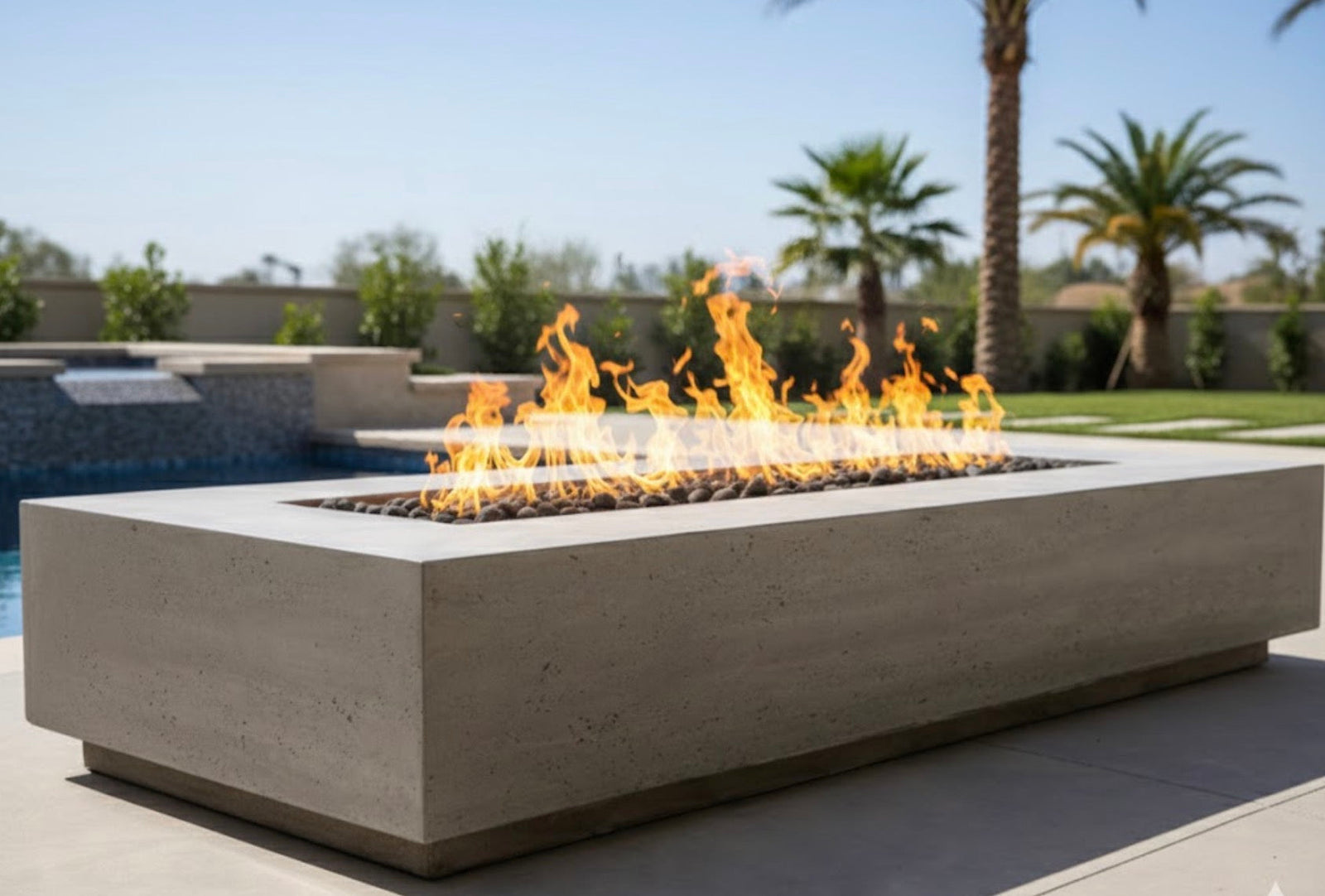 Prism Hardscapes 90" x 38" Tavola 6 Concrete Fire Table