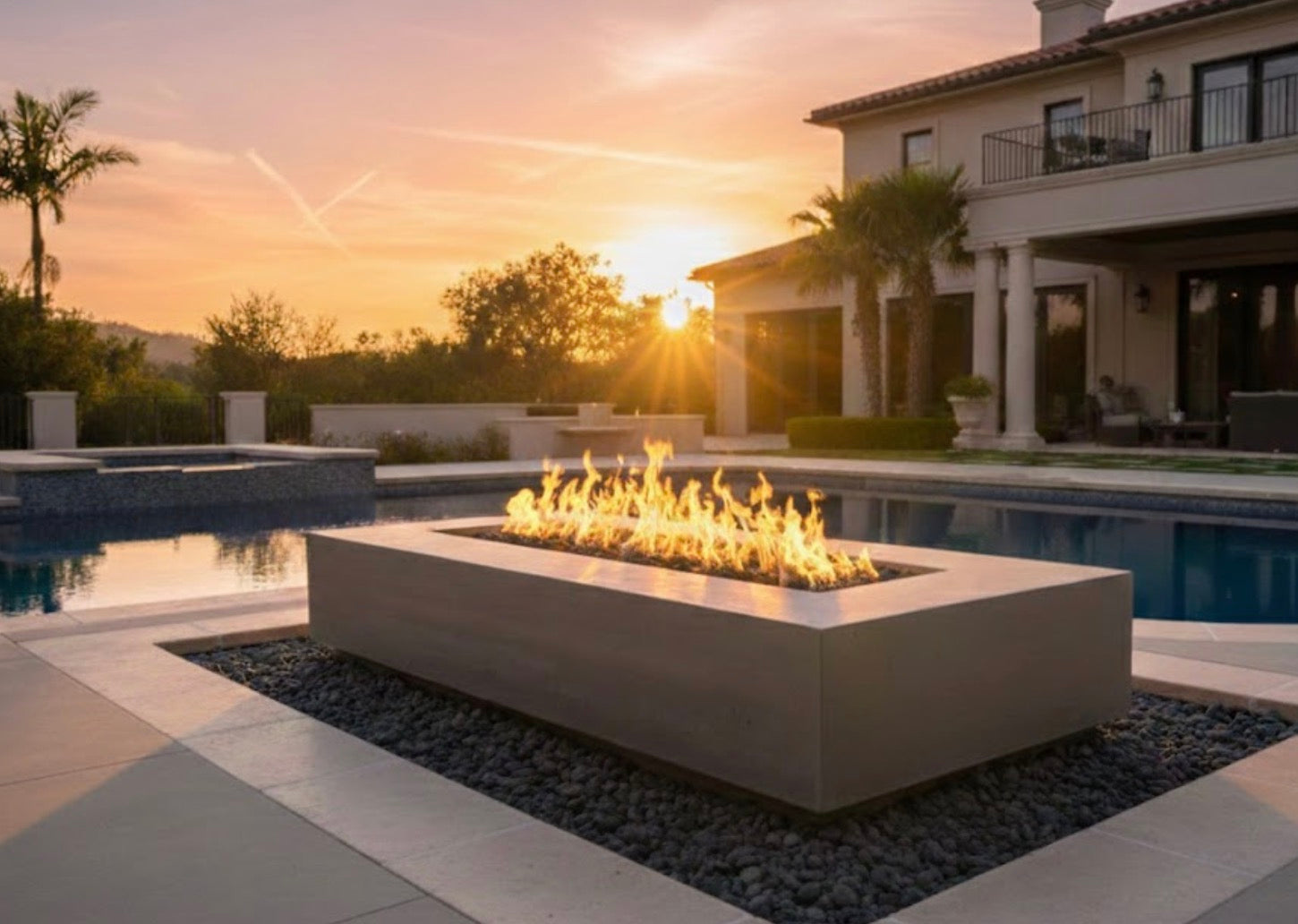 Prism Hardscapes 90" x 38" Tavola 6 Concrete Fire Table