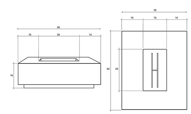 Prism Hardscapes 50" x 60" Tavola 7 Concrete Fire Table